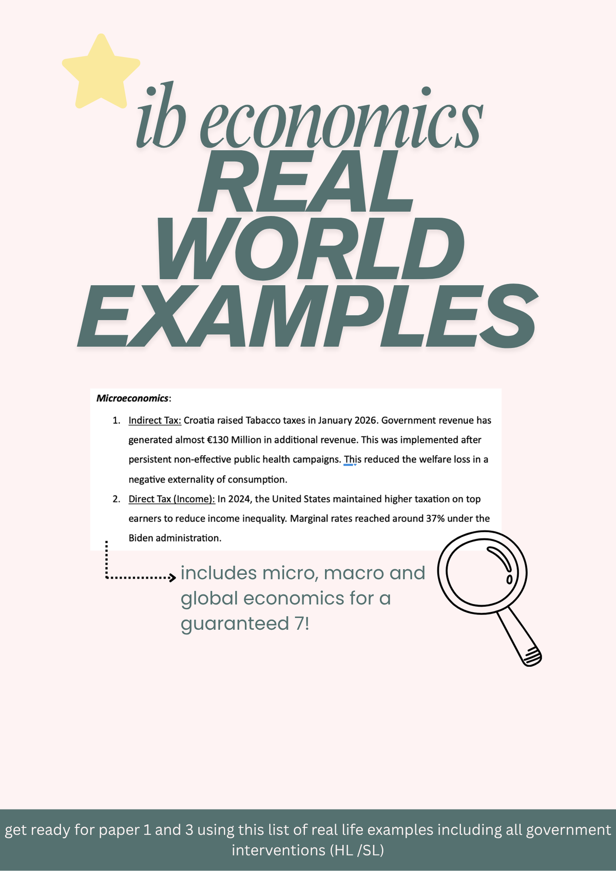 IB Economics SL/HL List of Real World Examples