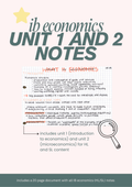 IB economics SL/HL Unit 1 and 2 Handwritten Notes